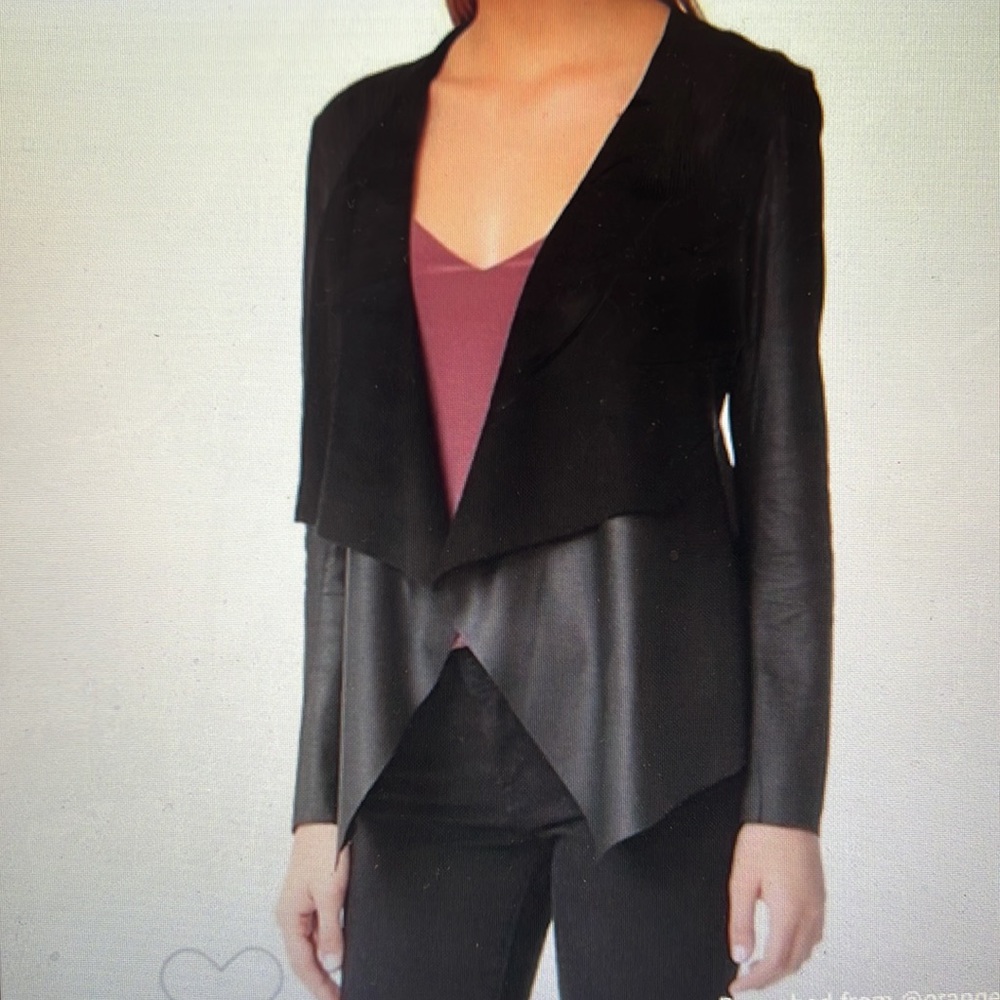 Draped Open-Front Genuine leather Jacket size M